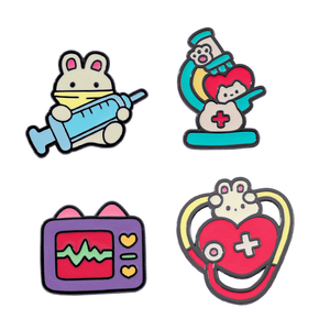 4 Projetos Personalizados Doutor Decorativo Broche Pin Presente Enfermeira Médica Medicina Esmalte Pin para Vestuário - Product Image 1
