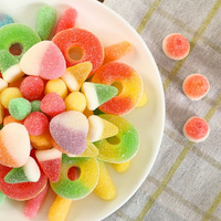Bonbons gélifiés halal en vrac, saveur acidulée et sucrée, formes variées, assortiment de bonbons fruités moelleux, en gros