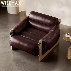 Fauteuils scandinaves WISEMAX de style moderne du milieu du siècle pour salon moderne en bois et simili <span class=keywords><strong>cuir</strong></span>, <span class=keywords><strong>fauteuil</strong></span> de salon pour chambre à coucher - Product Image 6