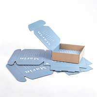 Boîte en carton ondulé personnalisée avec impression intérieure bleu doux, extérieur en carton kraft, emballage pour l'expédition de bougies et de produits parfumés