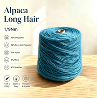 Fil à tricoter et à crocheter élastique en velours duveteux et moelleux, écologique, en stock, style alpaga à poils longs 1/9 Nm