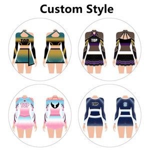 Nuevo Uniforme de Animadoras de Spandex Talla XXXS con Pedrería Impresa, Servicio OEM, Trajes de Entrenamiento para Adolescentes - Product Image 6