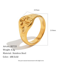 Bague en acier inoxydable plaqué or 18 carats Novirassine, texture fondue, bijou croix, souvenir de remise de diplôme, cadeau d'anniversaire