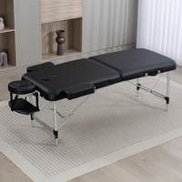 Table de massage pliante moderne en aluminium à 2 sections, avec éponge haute densité, portable, pour spa, salon, chambre, salle de sport