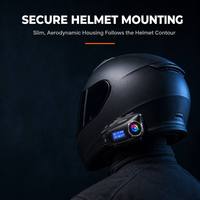 Q58MAX Helm Motor Interkom Headset BT Dual Core 500m Komunikasi Dua Arah Radio FM LCD Tahan Air