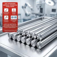 Barre ronde en acier inoxydable médical standard AISI, biocompatible pour implants chirurgicaux et instruments dentaires