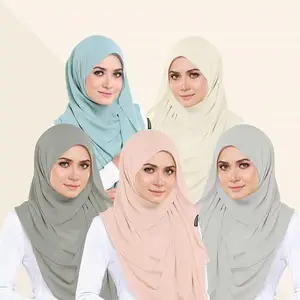 2023 Voan Hijab Với Màu Sắc Phù Hợp Underscarf Khăn Choàng Voan Màu Rắn Bên Trong Hijab Ngay Lập Tức Voan Hijab Phụ Nữ Khăn Hồi Giáo