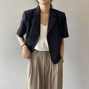 Neuer Damen Sommer Kurzblazer mit Knöpfen Kurzarm Büro Casual Slim Fit Mantel - Product Image 4