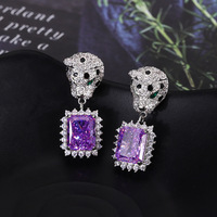Bijoux fins luxe léopard Design boucles d'oreilles à la mode plein diamant perceuse à haute teneur en carbone pour les mariages fêtes cadeaux Zircon