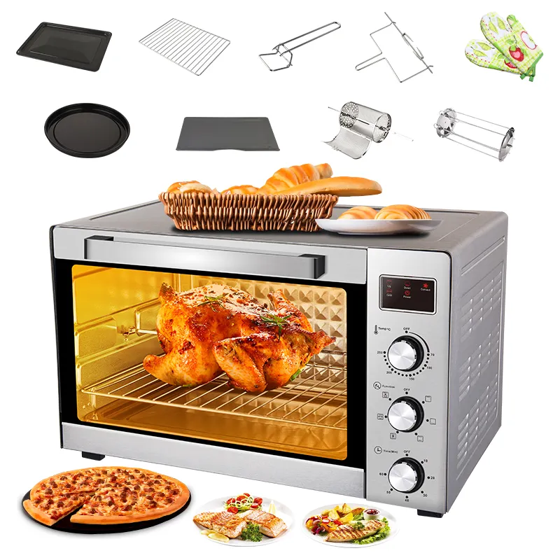 Electrodomésticos de cocina portátiles de gran tamaño, olla eléctrica de convección digital para pan, panadería, mini horno eléctrico para pizza