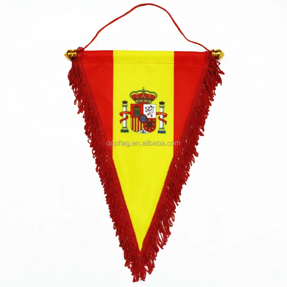 Custom Wholesale All soccer Sport Team Pennants Customized Football Logo Printing Cheap Price Pennant Banner Flag Spain