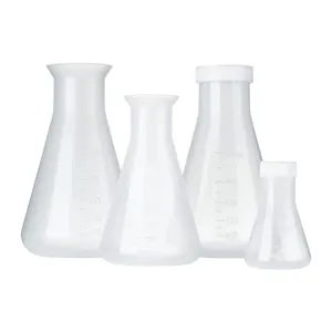科学塑料测量锥形烧瓶带盖实验室烧杯聚丙烯材料锥形烧瓶