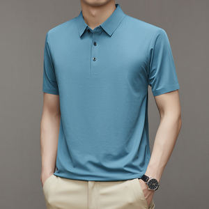 Chemise POLO à séchage rapide pour homme, T-shirt d'été en soie de glace à manches courtes et à revers de golf, confortable et respirant, nouveau - Product Image 4