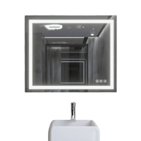 Miroir de salle de bain rectangulaire de luxe de 42 pouces, étanche, avec dégivreur intégré, miroir de vanité mural moderne éclairé par LED pour hôtels et salles de bain