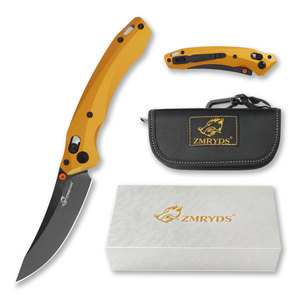 Cuchillo Plegable ZMRYDS con Mango de Aluminio, Hoja de Acero Inoxidable con Punta de Lanza, Perilla de Pulgar, Cuchillo de Camping, Grado DIY, Uso en Exteriores, OEM - Product Image 1