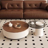 Table basse en bois massif couleur noyer de style chinois, plateau en marbre, écologique, durable, luxe léger, simple, haut de gamme, pour petit appartement