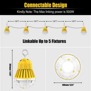 Lampe de travail temporaire LED 100W avec crochet, portable, pour chantier, entrepôt, atelier, projets extérieurs - Product Image 5