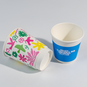 Biểu Tượng Tùy Chỉnh In Sinh Thái Thân Thiện Với Đôi Tường Hai Lớp Thiết Kế In Kraft Lớp Phủ Dung Môi Giấy Cốc Cà Phê - Product Image 4