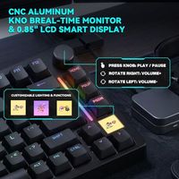 Clavier OEM ODM TK75 TMR à déclenchement rapide avec écran TFT, taux de polling 8K, trois modes (BT, 2.4 GHz, USB-C), interrupteurs magnétiques TMR silencieux pour le gaming