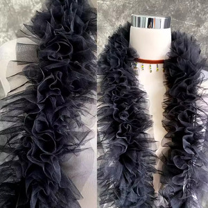 Dentelle en organza <span class=keywords><strong>3D</strong></span> cryptée, nouvelle, en gros, avec bordure plissée et maille ondulée pour robe Lolita, accessoires vestimentaires et décoration - Product Image 5