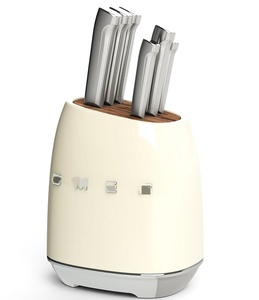 Ensemble complet de couteaux de chef de style italien - 6 lames spécialisées + support en acacia, esthétique rétro italienne - Product Image 2