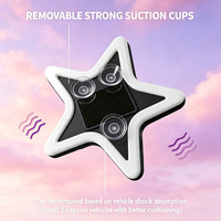 1 pièce Lampe LED néon solaire pour voiture, à ventouse sans fil, pour vitre arrière, lampe d'ambiance décorative