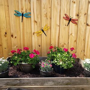 Tenture murale durable rétro en fer forgé libellule Shabby Chic Metal Art Home Decor pour couloir Nouveau pour cour extérieure Jardin - Product Image 5