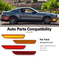 Lampu Sein Samping LED Sequential Scan untuk Mobil Ford Mustang 2010 2014 Lensa Merah Lampu Amber Merah AR3Z 15A201 2 Pcs Pengganti