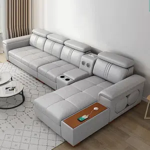Ranjang sofa multifungsi, tempat tidur sofa populer dengan ruang tamu pengisian daya usb dengan ruang penyimpanan tersegel tarik