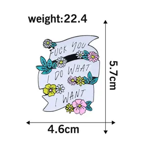 तामचीनी पिन कस्टम बिल्ली बैनर फूल ब्रोच अंचल पिन शर्ट बैग बिल्ला Femini गहने उपहार दोस्तों के लिए धातु शिल्प