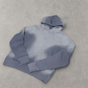 Sweat à capuche personnalisé de haute qualité en molleton 100% coton, épais, déchiré, vintage, coupe courte et carrée, effet usé et délavé au soleil - Product Image 5