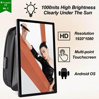 Afficheur publicitaire LCD portable 21,5/27/32 pouces avec écran tactile, luminosité 1000 nits, résolution FHD 1080p, panneau publicitaire ambulant