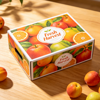 Op maat gemaakte UV-geprinte, geëmbosseerde golfkartonnen fruit- en groente verzenddoos met magnetische sluiting, geventileerd ontwerp, recycleerbare verpakking voor