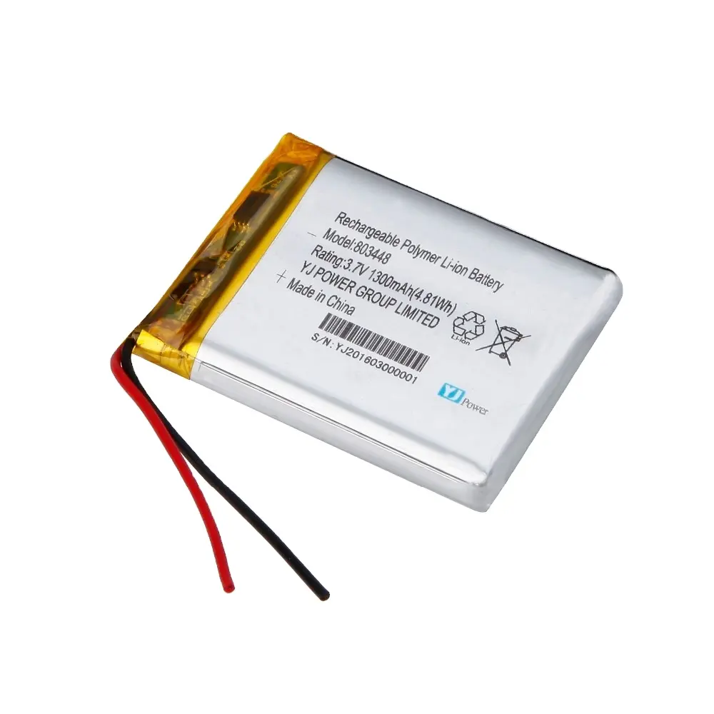 YJ803448 1300mAh lithium battery 1300mAh lipo battery 3.7v lithium battery for IOT