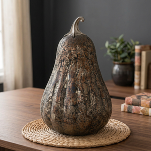 Decoración de Calabaza Bohemia de Poliresina con Lámina Plateada, Adorno de Mesa de Calabaza de Otoño de 6 Pulgadas para Decoración del Hogar y Sala de Estar en Acción de Gracias - Product Image 4