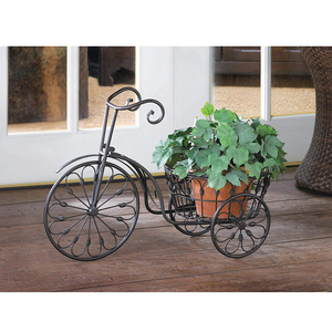 Support de plante en fer chromé de style parisien, tricycle durable, vintage, terrasse, nostalgique, vélo, décoration de jardin à domicile - Product Image 2