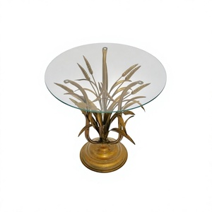 Table basse ronde moderne de style farmhouse en laiton doré Amson de haute qualité, base de meuble pour la maison - Product Image 1