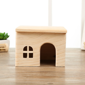 Casa para Mascotas de Madera Natural, Rectangular, Transpirable, Jaula Interior para Hámster, Tamaño Pequeño - Product Image 2