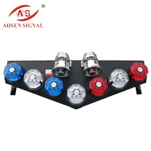 Ambulance led rotating beacon warning roof V Shape light bar with traffic advisor light