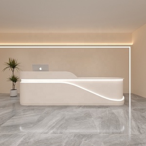 Mostrador de Recepción de Diseño Moderno en Madera para Salón de Belleza, Clínica Dental, Clases de Danza, Recepción de Empresa, para Escuelas y Hospitales - Product Image 5