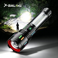 Lampe torche LED rechargeable zoomable avec lumière latérale COB, charge Type-C, en alliage d'aluminium, pour camping en extérieur
