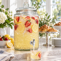 Distributeur de boissons en verre martelé de 11 L (3 gallons) avec robinet, grand distributeur de jus pour restaurant, buffet, vente en gros, OEM
