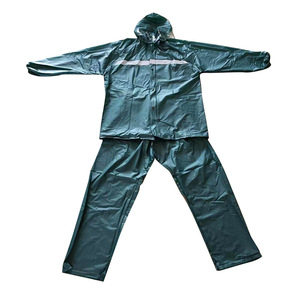 Ensemble imperméable et pantalon de pluie unisexe pour cyclisme, bleu foncé, vert, bandes réfléchissantes, imperméable, pour la conduite en vélo électrique en plein air - Product Image 2