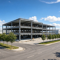 Bâtiment à structure en acier à plusieurs étages, projet commercial préfabriqué de grande hauteur, design moderne, construction rapide