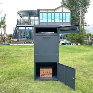 Boîte aux lettres extérieure autoportante en acier personnalisée, résistante aux intempéries, en métal durable, étanche, antivol, capacité de 3 niveaux, connectable - Product Image 2