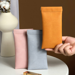 Leather Glasses Bag Rectangle Magnetic Closure Eyeglasses Case Storage Cover Pink Blue Orange Green Summer 2021 - Product Image 1