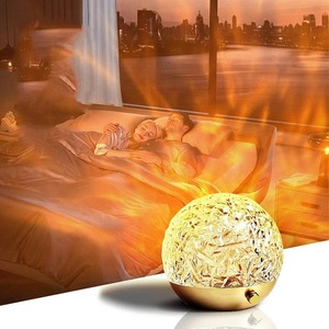 โปรเจคเตอร์แสงน้ำกระเพื่อม โคมไฟคริสตัลสร้างบรรยากาศ แสงกลางคืนสำหรับตกแต่งห้องนอน ของตกแต่งบ้าน สไตล์สวยงาม ของขวัญคริสต์มาส แสงพระอาทิตย์ตก - Product Image 1