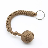 Fait à la main 7 cordon auto-défense survie noeud boule Paracord singe poing tissé boule d'acier Paracord auto-défense armes