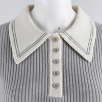 Pull en tricot de laine 100% tricoté sur mesure pull d'hiver en polaire à col polo Preppy