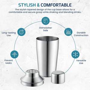 Coctelera de Acero Inoxidable, Mini Colador Plateado/Cobre, Herramientas de Bar, Coctelera Manual para Accesorios de Bar - Product Image 4